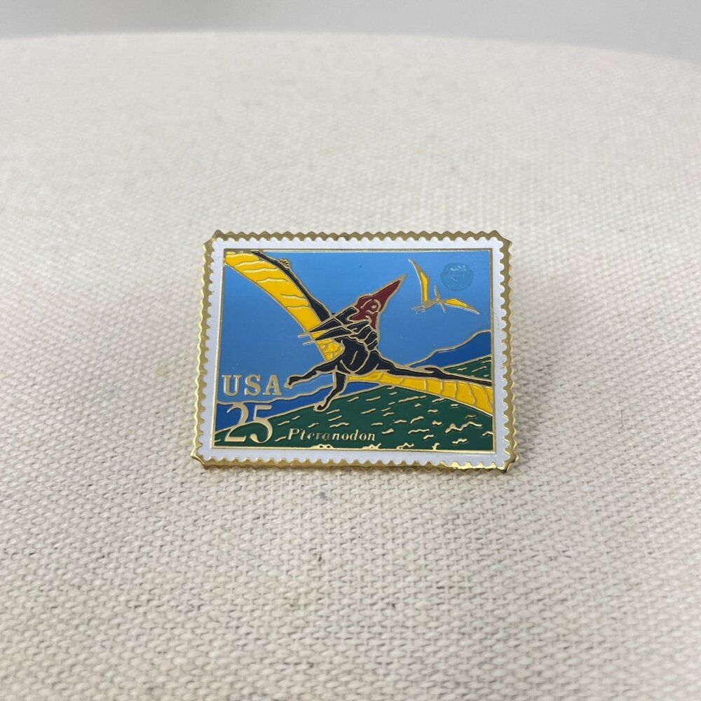 Pteranodon USPS Stamp Pin Dinosaur Collectible Lapel Pinback Winco International